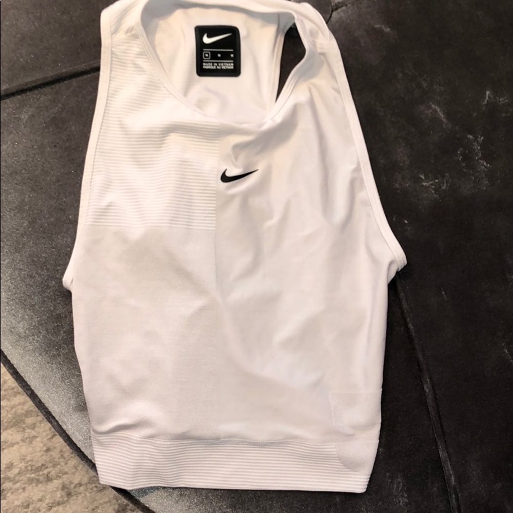 Nike White Colorblock Sports Bra